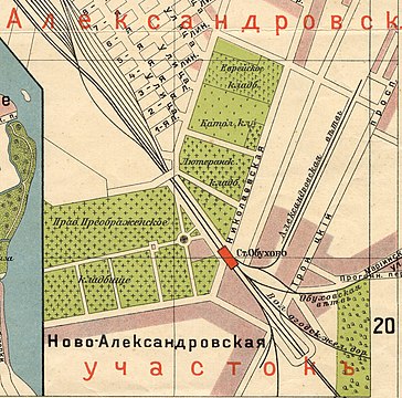 Расположение кладбищ Александровского участка (1913)