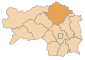 Lage des Bezirkes Bruck-Mürzzuschlag innerhalb der Steiermark