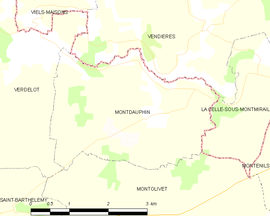 Mapa obce Montdauphin