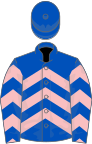 Royal blue, pink chevrons, royal blue cap