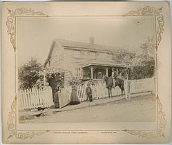 Postcard/picture of Unknown African family in front of home, Richfield Pa 1890s