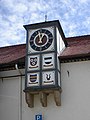 Clock tower on the former wine cellar of the co-operative