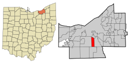 Location in Cuyahoga County and the state of Ohio.