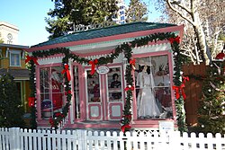 An exhibit of a historical costume shop