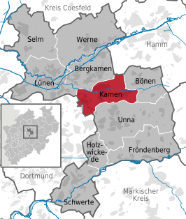 Kaart van Kamen (Duitsland)