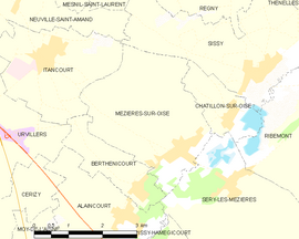 Mapa obce Mézières-sur-Oise