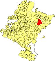 Localização do município de Urraúl Alto em Navarra