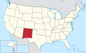 Map of the United States highlighting New Mexico