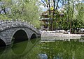 The quiet and peaceful park, pond, and chapel behind the Potala