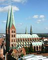 Achteckige gotische Turmhelme (Lübecker Marienkirche)