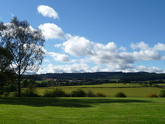 Blick nach Osten in die tiefergelegenen Bereiche des Schlachtfeldes