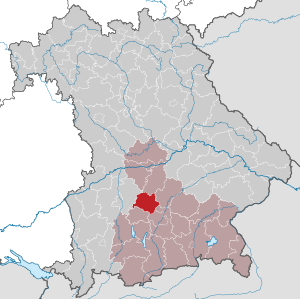 Li position de Subdistrict Dachau in Bavaria