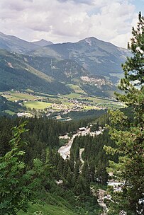 Blick auf Krimml vom Krimmler Wasserfall