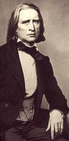 Foto van Liszt door Franz Hanfstaengl, 1858