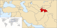 Localizzazione del Tagikistan nell'Asia Centrale