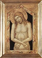 Un temprano Varón de dolores del artista italiano Pietro Lorenzetti, c. 1330