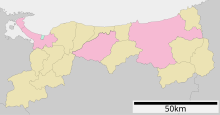 若松鉱山の位置（鳥取県内）