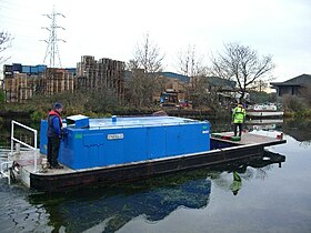 Workboat Enfield on the river at Tottenham