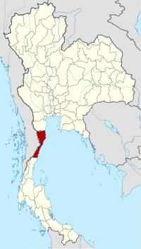 Prachuap Khiri Khan'ın Tayland'daki konumu