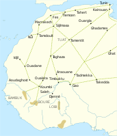 Les routes commerciales du désert du Sahara entre 1000 et 1500.