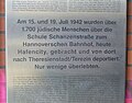 Gedenktafel in der Schule Schanzenstraße