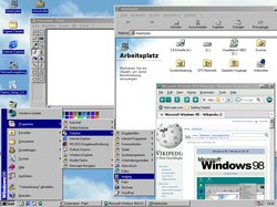 Bildschirmausdruck von Windows 98 SE