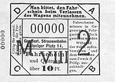 Einzelfahrschein über 10 Pfennig zum Binnentarif