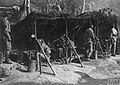 Romanian troops in a field kitchen near Ivești, 1917