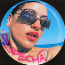 Cover art for Despechá: Rosalía in sunglasses in front of a clear sky, captured through a fisheye lens
