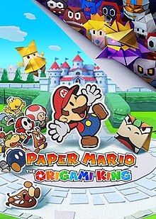 The cover art, featuring Mario (left), Olivia (top left), and King Olly (top right) in front of Peach's Castle. Various other non-player characters can be seen around them.