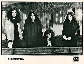 Spirogyra c. 1971. From left: Steve Borrill, Julian Cusack, Martin Cockerham, Barbara Gaskin