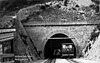 Postcard from 1910 showing the Wellington Cable Car emerging from the tunnel at the Salamanca Station stop