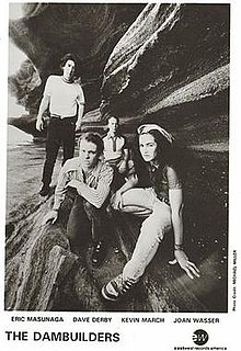 The Dambuilders, 1994. L-R: Eric Masunaga, Dave Derby, Kevin March and Joan Wasser.