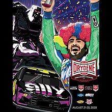 The 2020 Drydene 311 program cover, featuring Jimmie Johnson's win at the 2012 FedEx 400.
