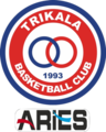 The club's Aries Trikala B.C. logo (2012–2019).
