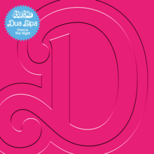 Cover art for "Dance the Night": the letter "D" debossed onto a pink background