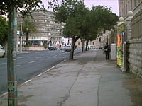 Sirens blare at 10:00 a.m. as motorists exit their cars and stand in silence in front of the Prime Minister's House in Jerusalem and throughout Israel on Yom HaShoah.