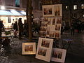 Place du Tertre, still bustling on a winter's night