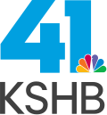 A bold cyan blue 41 in a sans serif with the NBC peacock overlapping it in the lower right corner. Beneath in black are the letters K S H B.