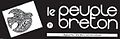 Le Peuple breton écrit en lettres rondes blanches sur fond noir, une colombe stylisée précède le texte.