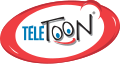 Logo de Télétoon de 1997 à 2007. Au départ, le logo n'avait pas de bordure rouge et celle-ci était parfois bleue, vert pâle ou orange plutôt que rouge.