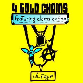 Обложка сингла Lil Peep при участии Clams Casino «4 Gold Chains» (2018)