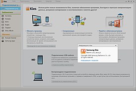 Скриншот программы Samsung Kies