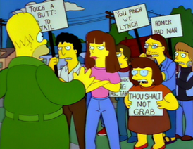 К Гомеру пришла разъярённая толпа, обвиняющая его в сексуальных домогательствах