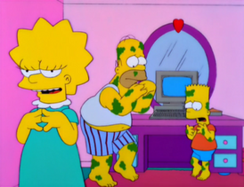 Лиза заставляет Гомера и Барта думать, что они заболели проказой