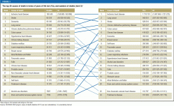 The top 20 causes of death in terms of years of life lost (YLL) and numbers of deaths (level 3)*