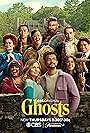 Rose McIver, Rebecca Wisocky, Brandon Scott Jones, Utkarsh Ambudkar, Richie Moriarty, Asher Grodman, Sheila Carrasco, Román Zaragoza, Devan Chandler Long, and Danielle Pinnock in Ghosts (2021)