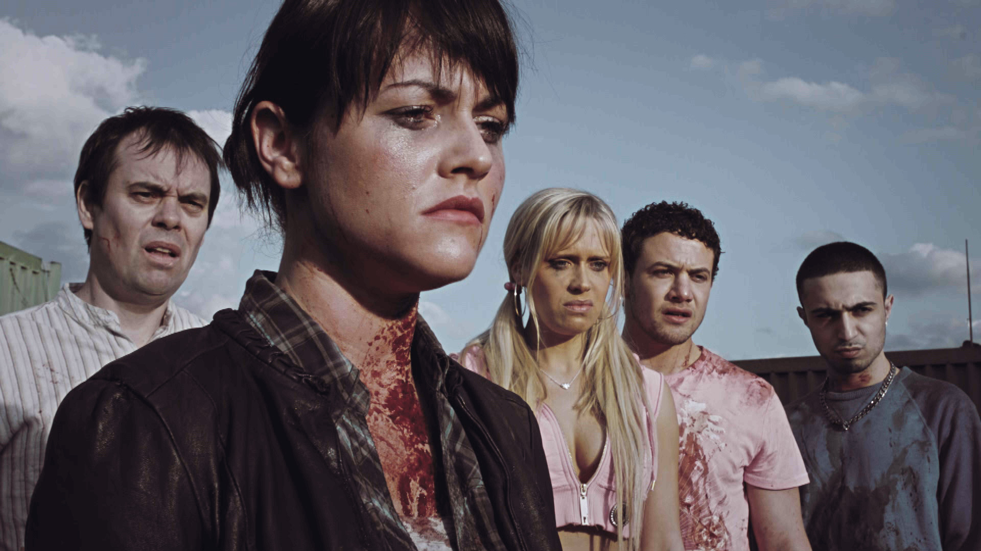 Still of Beth Cordingly with Kevin Eldon, Jaime Winstone, Warren Brown, Adam Deacon in DEADSET