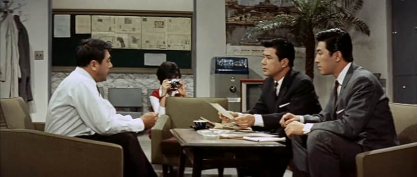 Yuriko Hoshi, Hiroshi Koizumi, Akira Takarada, and Jun Tazaki in Mosura tai Gojira (1964)