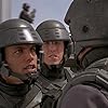 Michael Ironside, Casper Van Dien, and Jake Busey in Starship Troopers (1997)